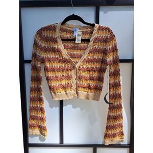 Tilly's West of Melrose Women's Bell Sleeve Crochet Cardigan size XS NWT